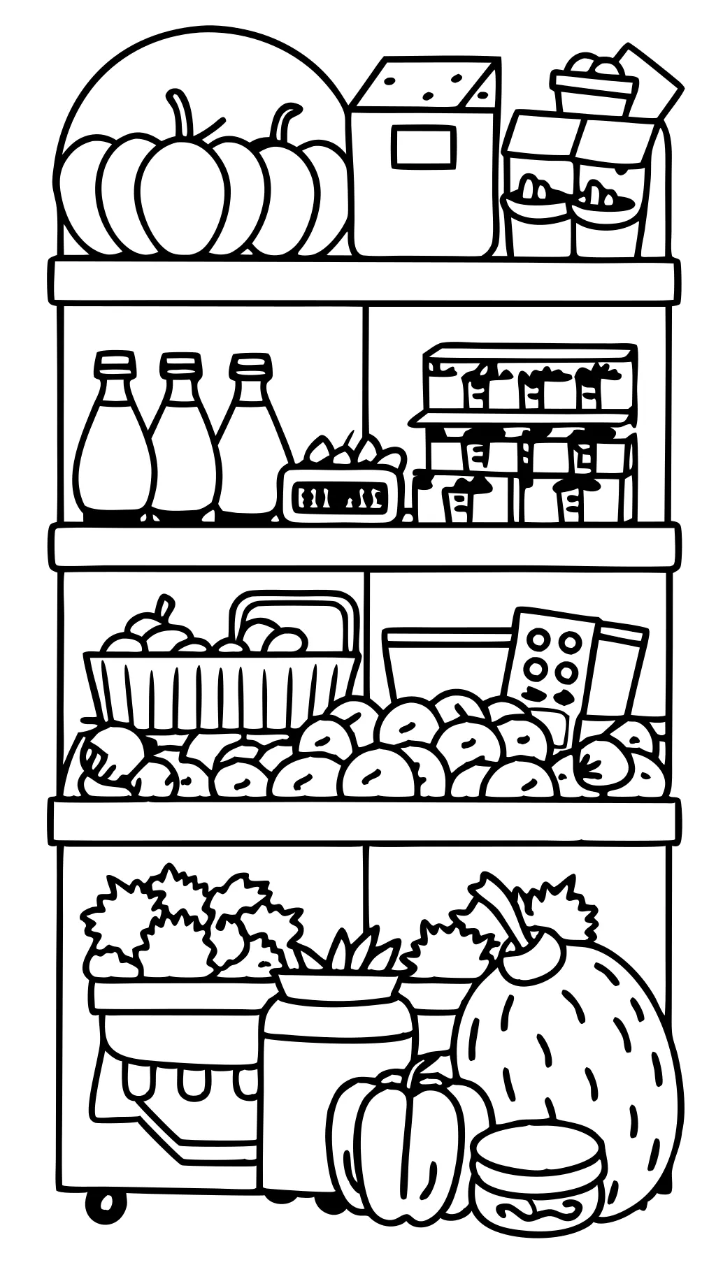 grocery store coloring page